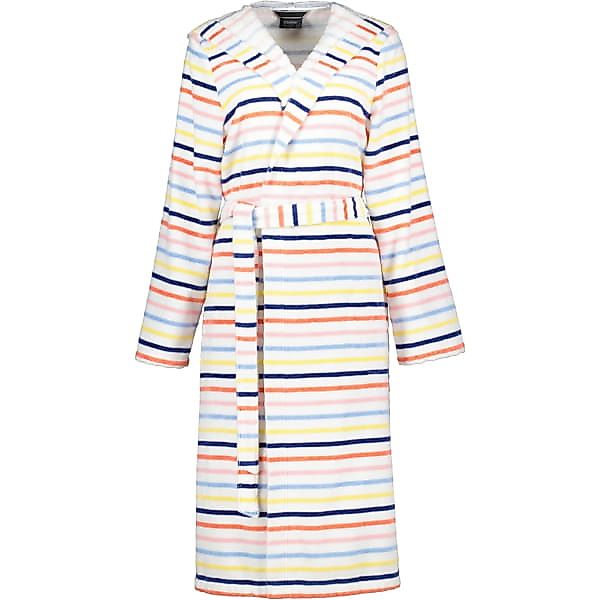 Cawö Damen Bademantel Kapuze 3344 - Farbe: weiß-multicolor - 62 - L günstig online kaufen