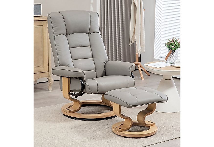 HOMCOM Polsterstuhl Relaxsessel mit Hocker, Drehbar Fernsehsessel mit Liege günstig online kaufen