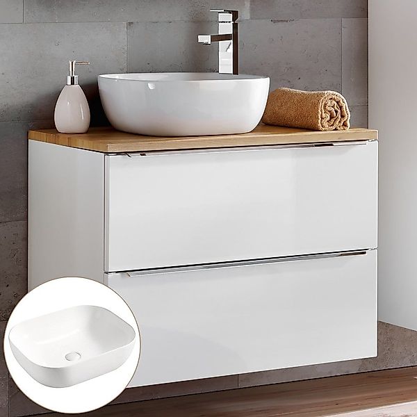 Lomadox Waschtisch TOSKANA-56, weiß 81/74,5/46 cm günstig online kaufen