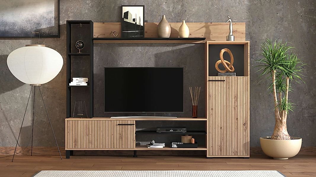 INOSIGN Wohnwand "Retimno, inkl. Highboard, TV-Board, Standregal und Wandre günstig online kaufen