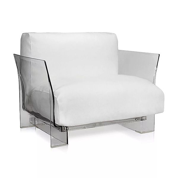 Kartell - Pop Sessel Gestell transparent - weiß/Baumwolle/BxTxH 92x94x70cm günstig online kaufen