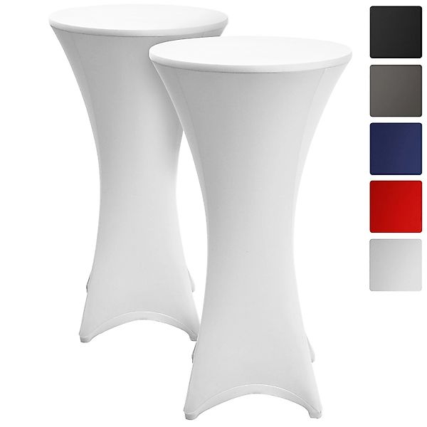 Beautissu Stella Stehtischhusse Ø 60 cm Weiß 2tlg günstig online kaufen