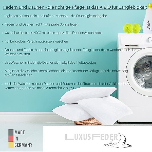 Luxusfeder Kissenfüllung 2er Set Daunenkissen 45x45 günstig online kaufen