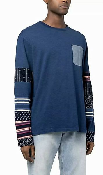 Polo Ralph Lauren Longsleeve Patchwork Dyed Indigo Langarmshirt Sweatshirt günstig online kaufen