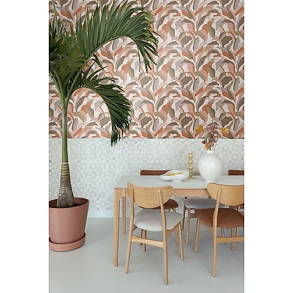 ESTAhome Tapete Tropische Blätter Terrakotta Braun und Beige 50 x 900 cm 13 günstig online kaufen