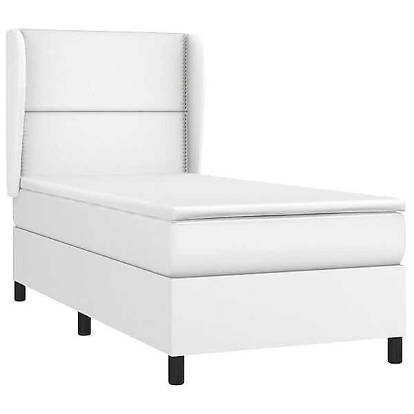 vidaXL Bett Boxspringbett mit Matratze Weiß 100x200 cm Kunstleder günstig online kaufen