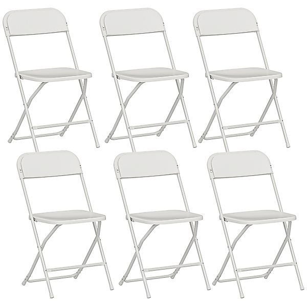 HOMCOM Klappstühle 6er Set aus Kunststoff Klappbar Küchenstuhl mit Ablauflö günstig online kaufen