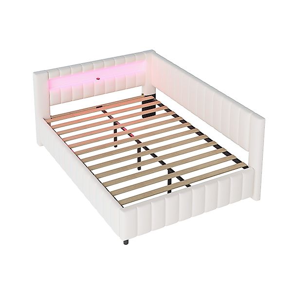 REDOM Schlafsofa Polsterbett,Funktionsbett,Jugendbett, 140x200 mit LED günstig online kaufen