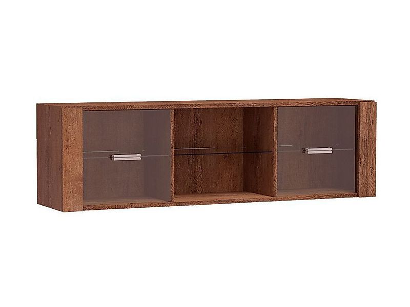 Beautysofa Wandhängeschrank Polis I-21, Glastüren, Breite 137 cm + optional günstig online kaufen