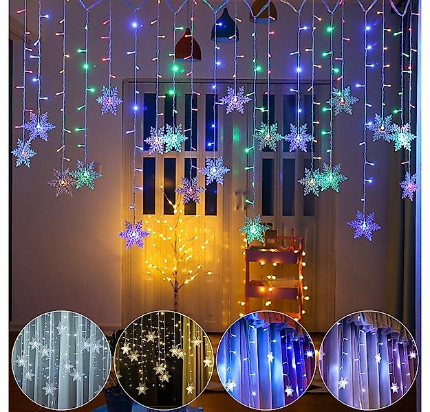Rosnek LED-Lichterkette 31V, Schneeflocke, Speicherfunktion, für Fenster Ve günstig online kaufen