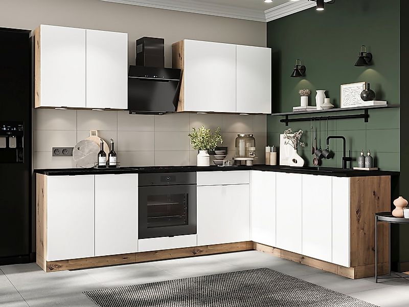 Möbel für Dich Winkelküche moderne Eckküche in L-Form Gianna 260x200 cm, we günstig online kaufen