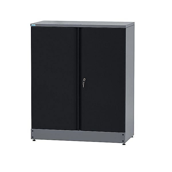 Küpper Hochschrank mit 2 Türen 3 Fachböden 110 cm Schwarz günstig online kaufen