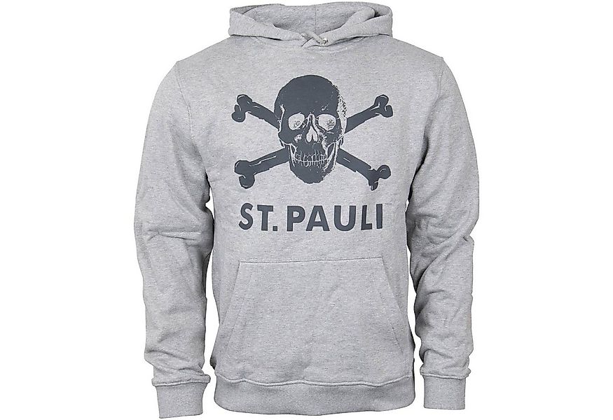 FC St. Pauli Kapuzenpullover Hoodie Totenkopf Groß (Grau) günstig online kaufen
