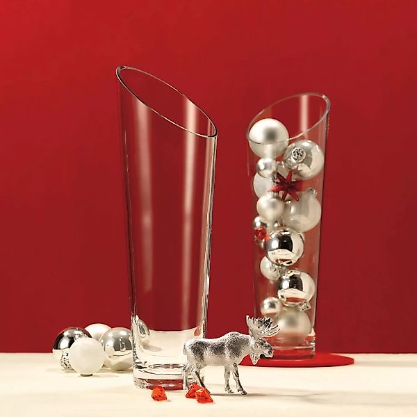 home24 Leonardo Vase Dynamic 40 Transparent Glas 13x40x13 cm (BxHxT) illumi günstig online kaufen