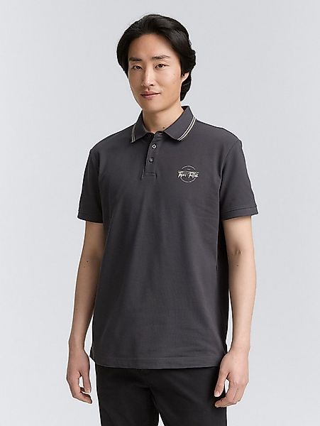 TOM TAILOR Poloshirt Poloshirts Piqué Poloshirt mit print günstig online kaufen