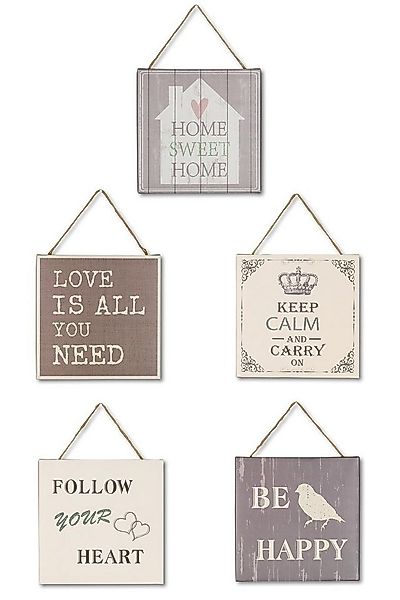 Levandeo® Leinwandbild, 5er Set Wandbilder 20x20cm Motivationsbilder Wandde günstig online kaufen