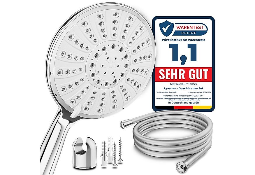 Lyvanas Duschbrause mit Schlauch und Halterung - Duschkopf für Dusche & Bad günstig online kaufen