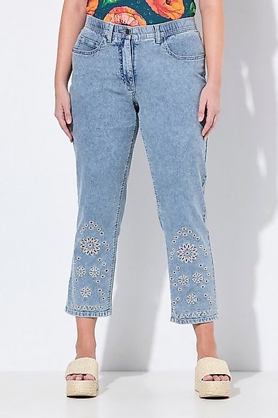 Ulla Popken Regular-fit-Jeans 7/8-Jeans Mona Saumspitze günstig online kaufen