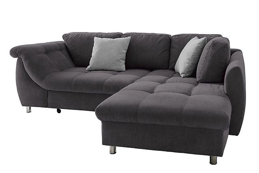 luma-home Ecksofa 17005, mit Bettkasten 250x190 cm, Ottomane rechts, Bettfu günstig online kaufen