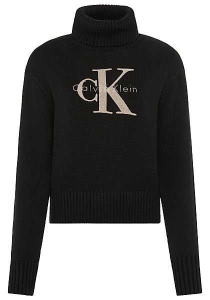Calvin Klein Jeans Strickpullover Rollkragen, Logo-Druck günstig online kaufen