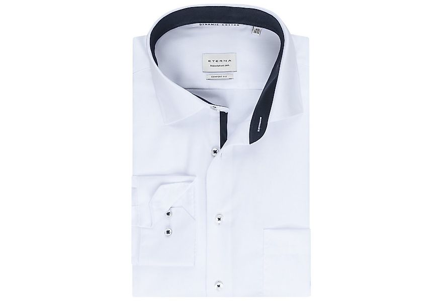 Eterna Langarmhemd Comfort Fit, Weiß, Twill, 100 % Baumwolle, Bügelfrei Reg günstig online kaufen