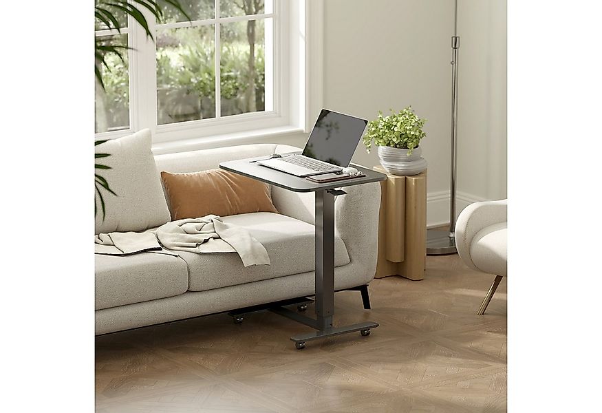 HOMCOM Schreibtisch mit 4 Rollen (Stehpult, 1-St., Höhenverstellbar C-förmi günstig online kaufen