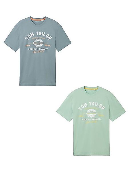 TOM TAILOR T-Shirt Logo 2-er Pack Kurzarm Set mit Logo Print (2-tlg) T-Shir günstig online kaufen