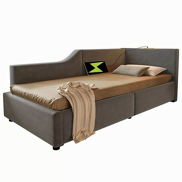 HAUSS SPOLE Schlafsofa 90x200cm mit hydraulischem Stauraum, Leselicht, Lade günstig online kaufen