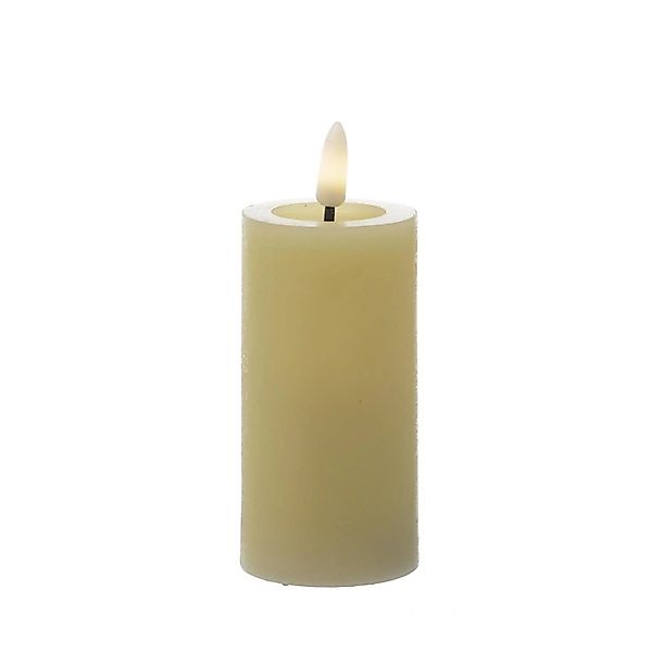 Marelida LED Kerze LINA Rustik Optik Echtwachs Flackernde 3D Flamme Timer H günstig online kaufen