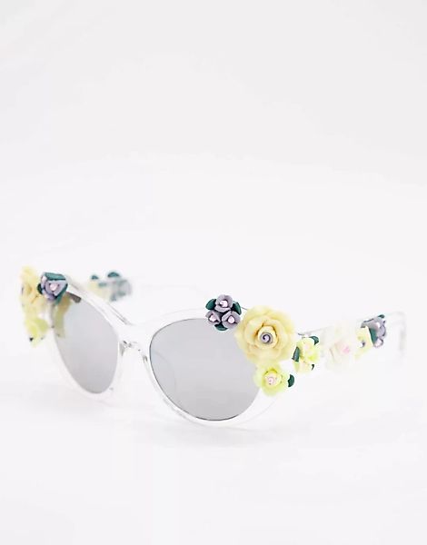 Jeepers Peepers – Transparente Sonnenbrille mit Blumendetail-Mehrfarbig günstig online kaufen