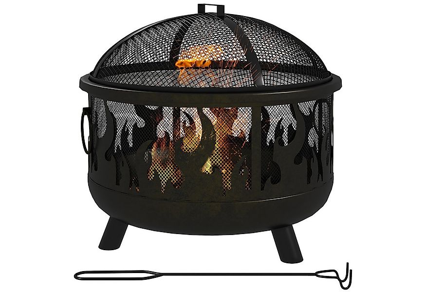 Outsunny Feuerschale 2-in-1 Feuerschale, (Feuerkorb, 1-St., Feuerstelle), f günstig online kaufen