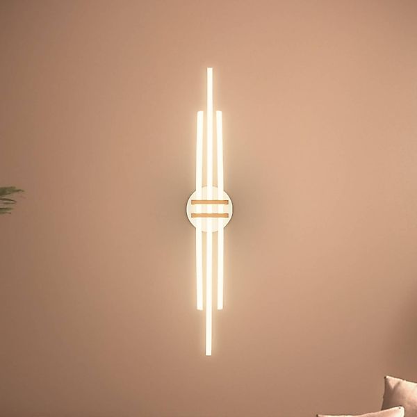 LED-Deckenlampe Tinka, hellgrau/braun, Länge 98 cm günstig online kaufen