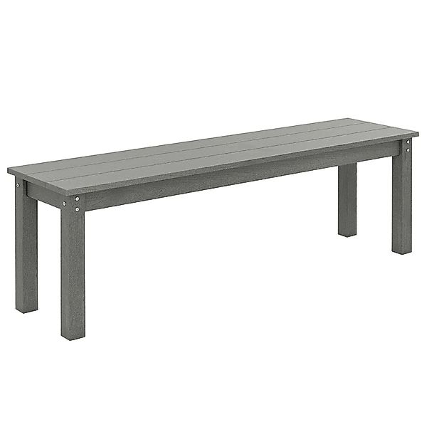 Costway Gartenbank Wetterfest 3-Sitzer Kunststoff Ohne Lehne Grau günstig online kaufen