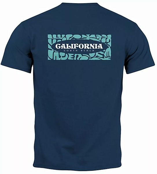 Neverless Print-Shirt Backprint T-Shirt Herren California Schriftzug Rücken günstig online kaufen