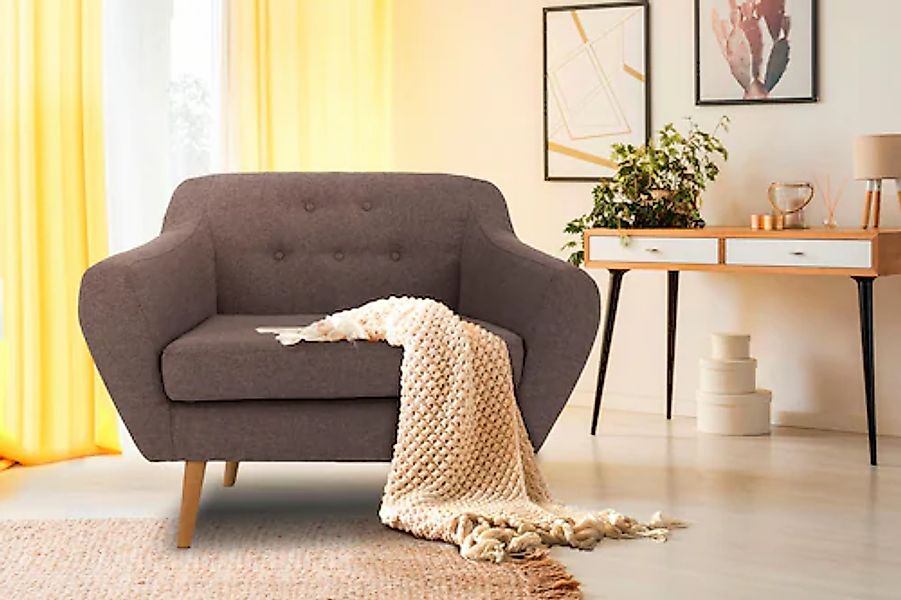 Home affaire Sessel »Renne« mit Heftung im Rücken im skandinavischem Stil günstig online kaufen