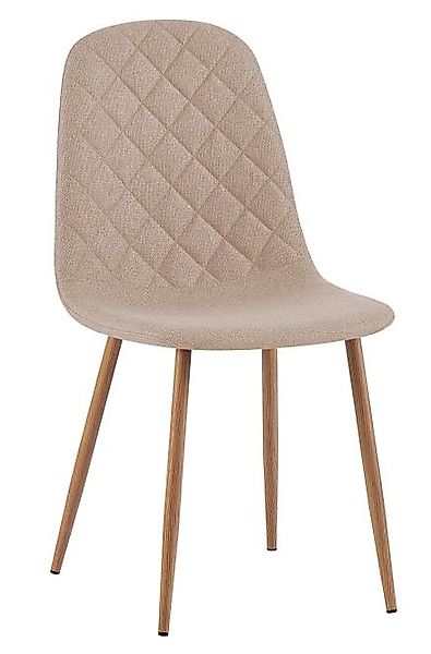 Polsterstuhl 1 Stück Gestell Metall holzfarbig  / Beige günstig online kaufen