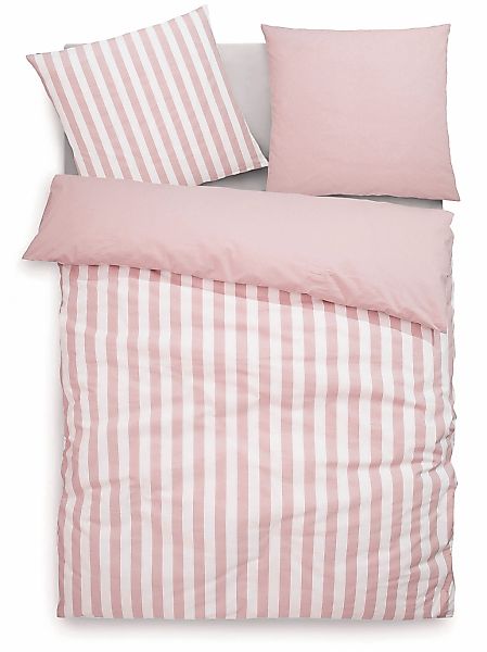 OTTO home Wendebettwäsche Greta, Mako-Satin, 3 teilig, Bettwäsche mit Strei günstig online kaufen