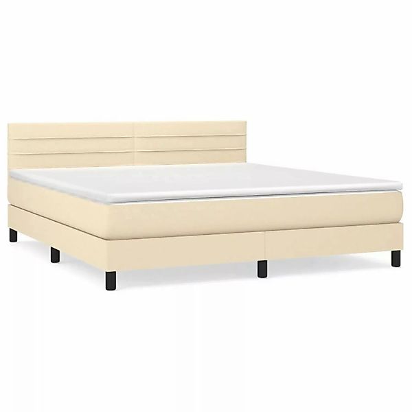vidaXL Boxspringbett mit Matratze Creme 160x200 cm Stoff1400183 günstig online kaufen