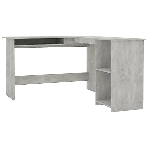 vidaXL Eckschreibtisch in L-Form Betongrau 120x140x75 cm Holzwerkstoff 8007 günstig online kaufen