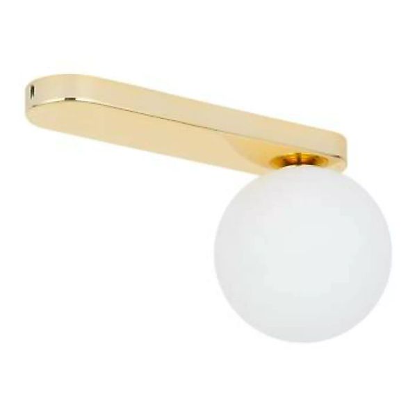 Deckenlampe Glas Metall 27 cm klein in Weiß Gold G9 günstig online kaufen