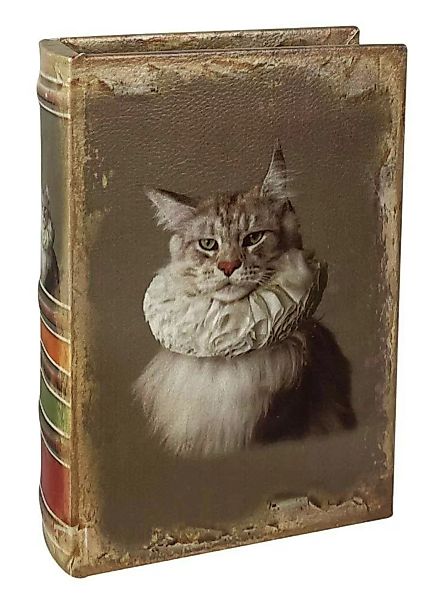Hohles Buch mit Geheimfach Katze Khaki Antik Buchversteck Aufbewahrungsbox günstig online kaufen