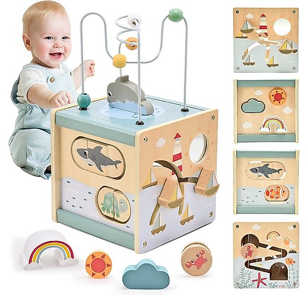 CLTYQ Motorikwürfel 6-in-1 Montessori-Spielzeug für Kinder günstig online kaufen