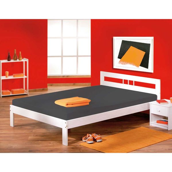 Massivholzbett aus Kiefer Weiß Jugendzimmer günstig online kaufen