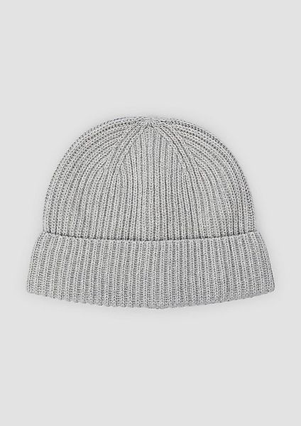 s.Oliver Strickmütze Mütze Gestrickte Baumwoll-Beanie mit Umschlag günstig online kaufen