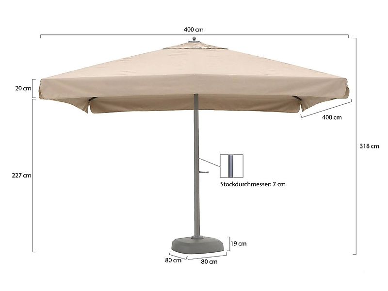 Shadowline Java Sonnenschirm 400x400 cm günstig online kaufen
