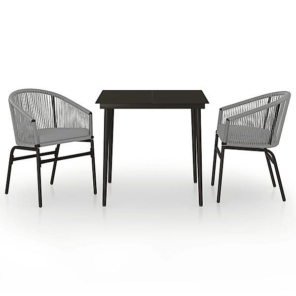 vidaXL 3-Tlg Garten-Essgruppe Grau 3099251 günstig online kaufen