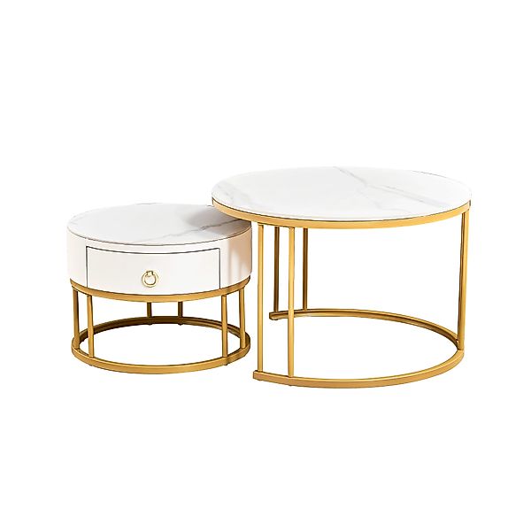 OKWISH Couchtisch 2-teiliges Couchtisch-Set (Schiefer-Tischplatte, mit günstig online kaufen