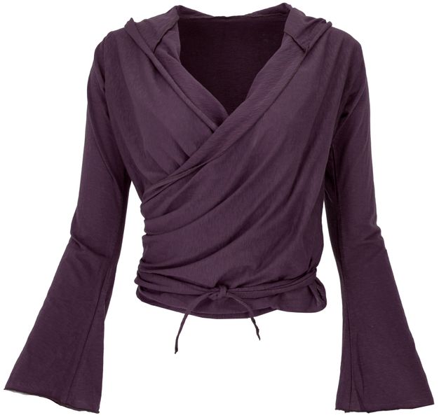 Guru-Shop Longsleeve Wickelshirt, Yogashirt, Langarmshirt mit.. günstig online kaufen
