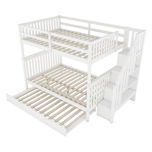 HAUSS SPOLE Etagenbett 140 x 200cm, mit ausziehbares Rollbett, Geländer,Tre günstig online kaufen