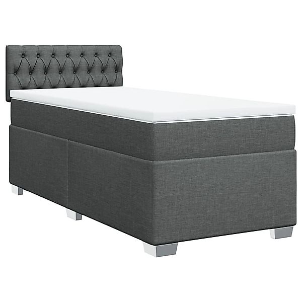 vidaXL Bett Boxspringbett mit Matratze Dunkelgrau günstig online kaufen